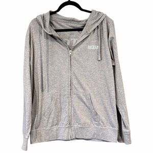 AFTCO Women’s Gray Zip-Up Hoodie Lightweight Jacket Size Large
